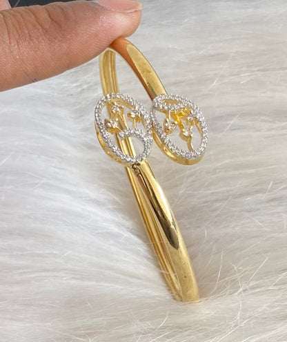 Two tone white stone adjustable kada/bangle Dj-53968