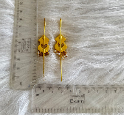 Gold tone pink-green kundan jadau mango bugadi earrings dj-51133