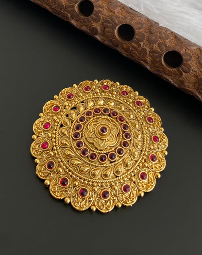 Antique gold tone kemp round hair jewel (rakodi) dj-53630