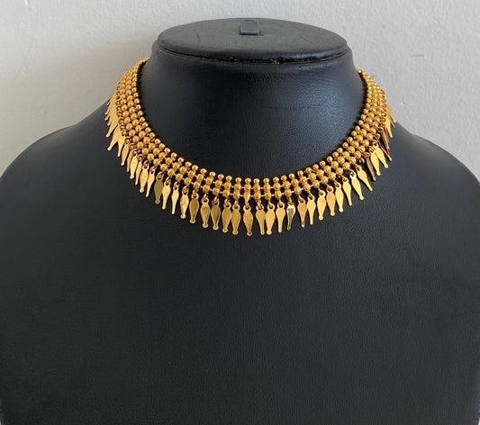 Gold tone elakka thali choker necklace dj-54548