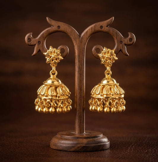 Gold tone mango flower jhumkka dj-53152