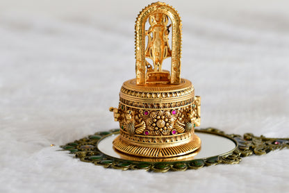 Antique gold tone Shri Ram kumkum box dj-52325