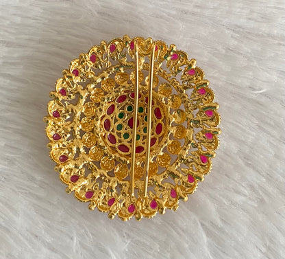 Antique gold tone kemp-green round hair jewel(rakodi)dj-53621