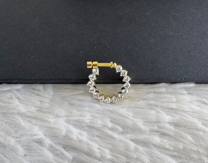 Two tone cz white nose pin dj-52040