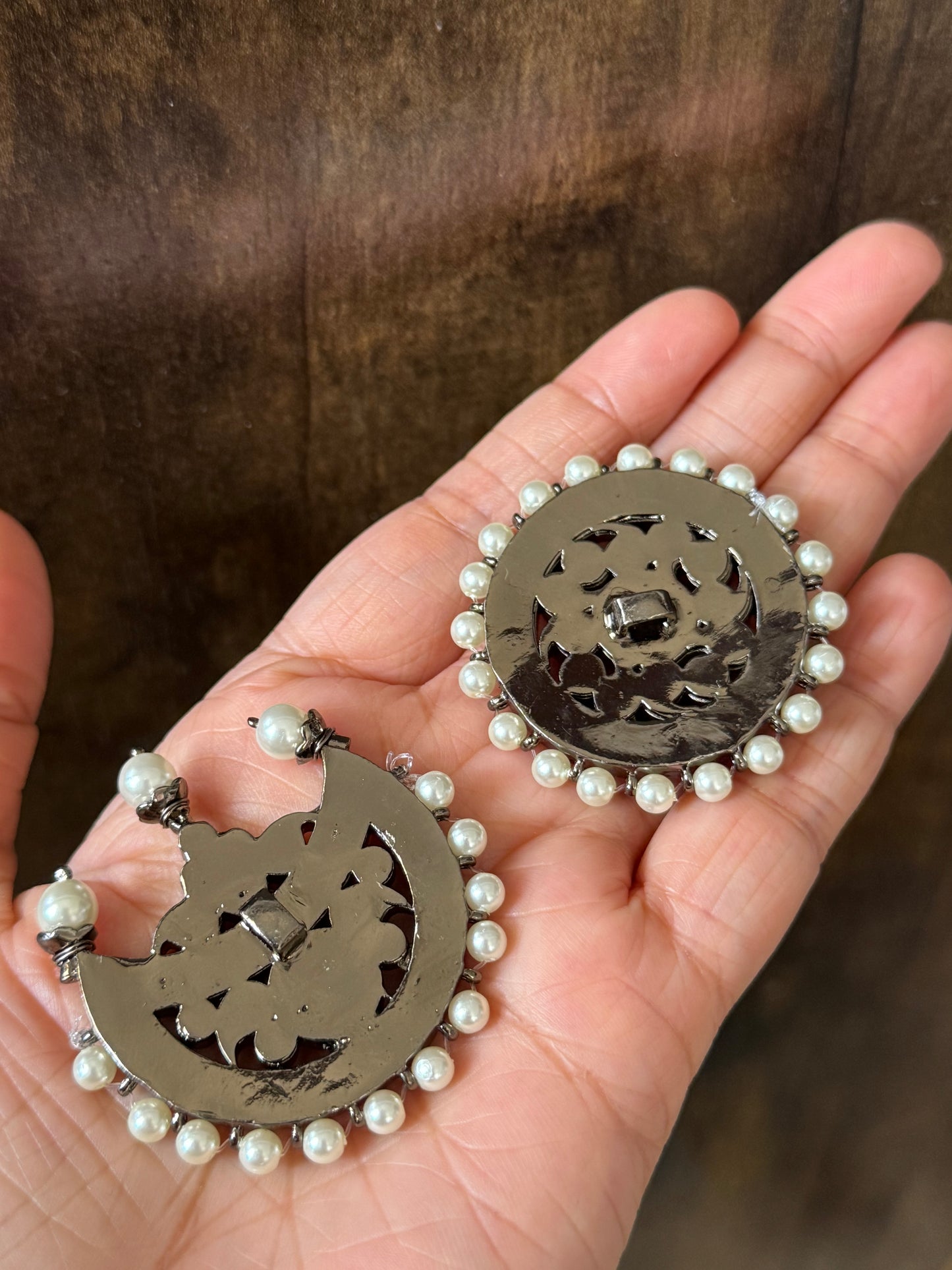 Black finish precious kemp sun-moon hair accessory DJ51023