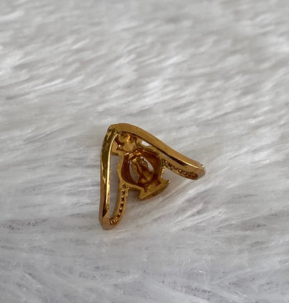 Antique gold tone white stone lakshmi vanki style finger ring dj-53679