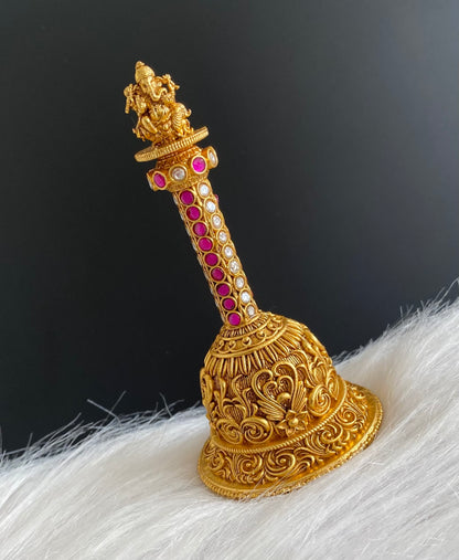 Matte finish jadau ganesha bell dj-54228