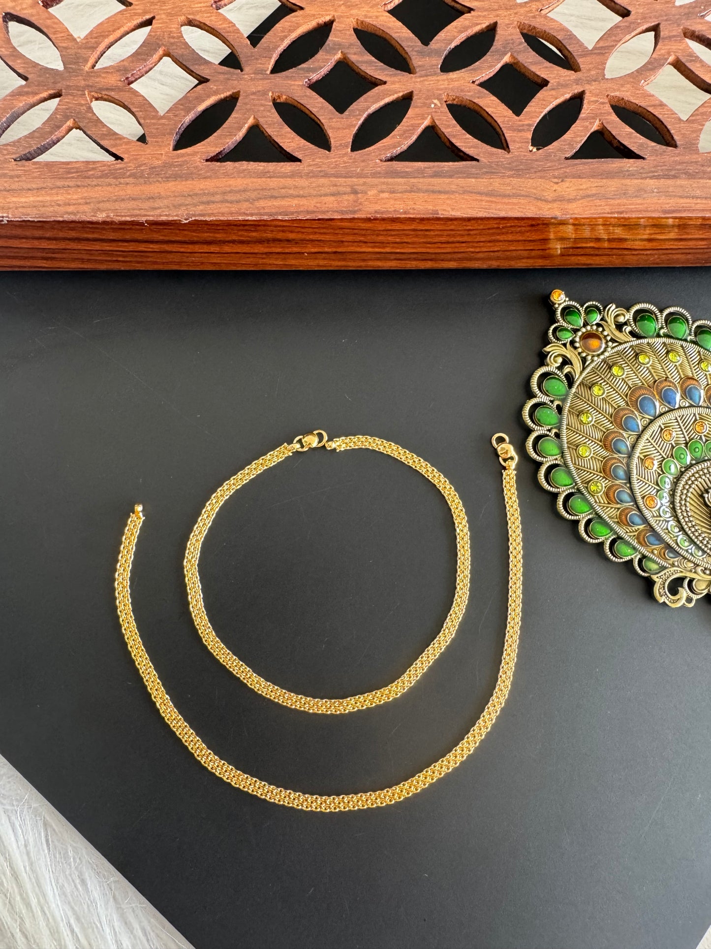 Gold tone 10.5 inches anklets dj-51292