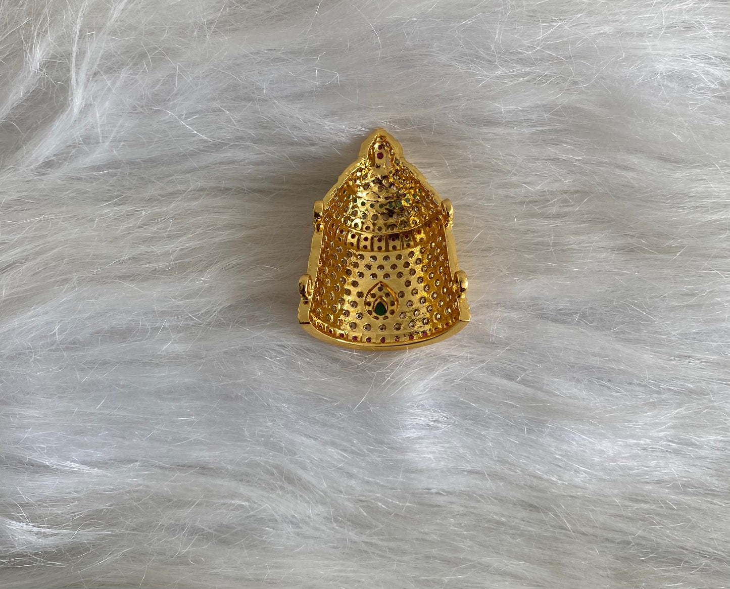 Gold tone pink-green-white crown/kreedam dj-54463