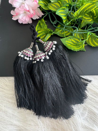 Black finish AD precious kemp-green pearl kuppulu/kunjalam dj-51182