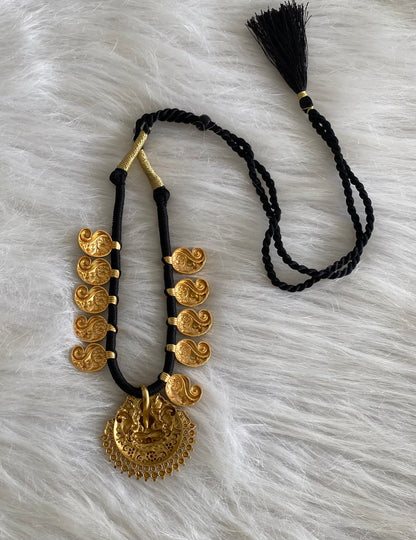 Matte finish mango black thread lakshmi necklace dj-54416