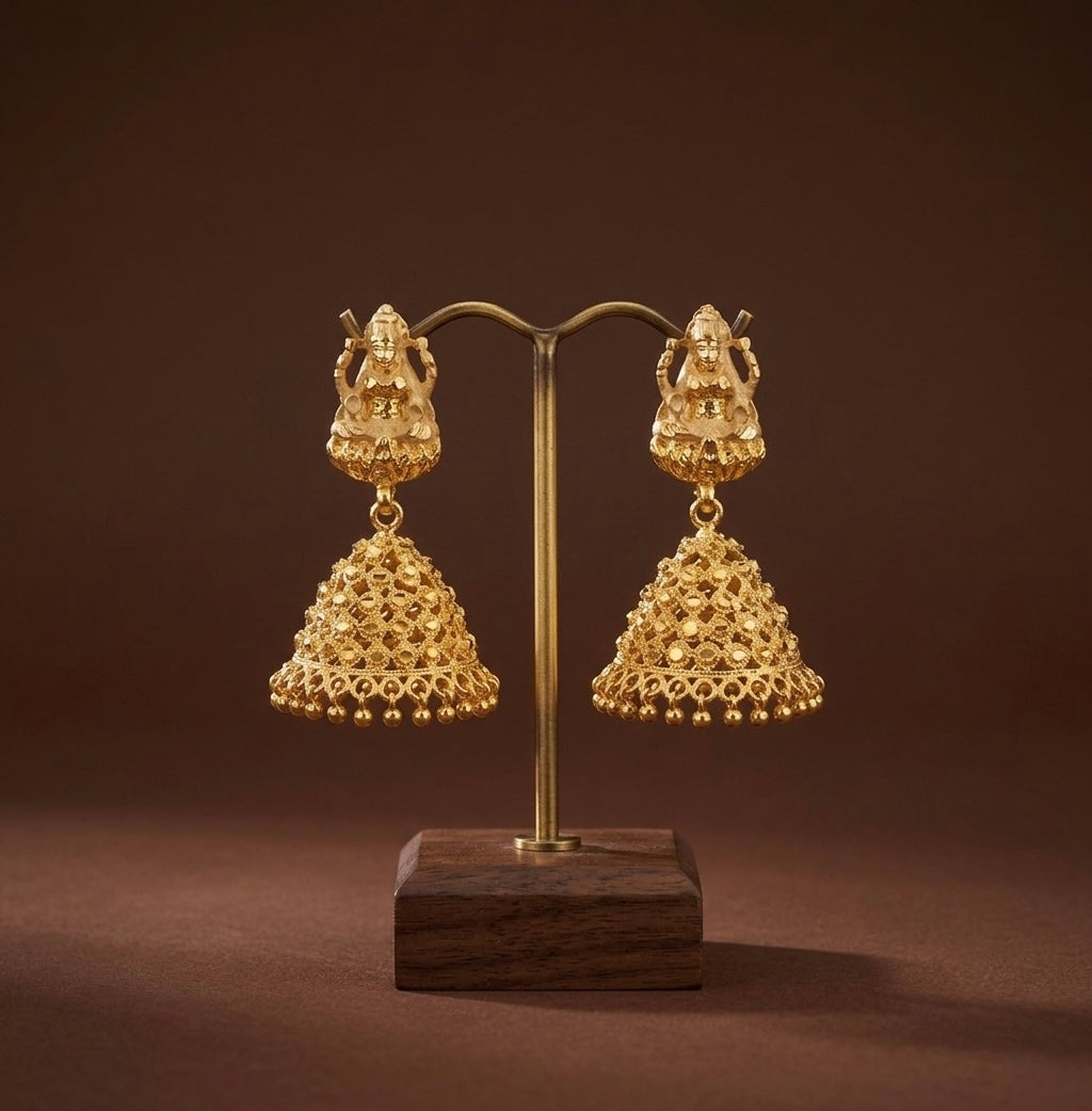 Gold tone Lakshmi Jhumkka DJ20117