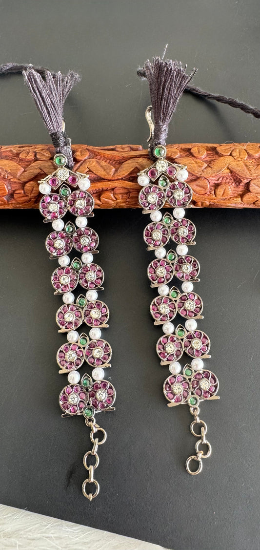 Black finish precious kemp-green pearl mango ear side chain Dj-51172