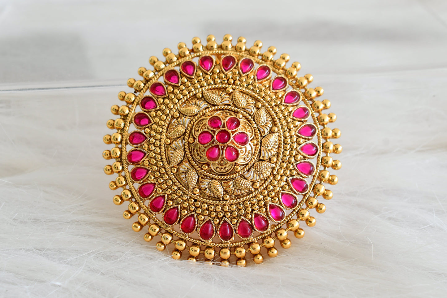 Antique gold tone kemp round hair jewel(rakodi)dj-53616