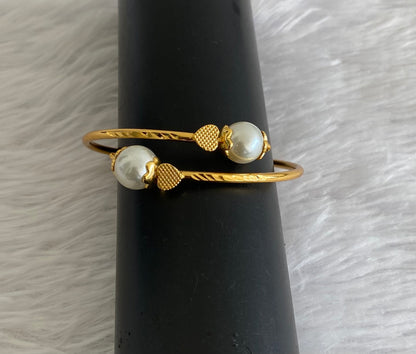 Gold tone pearl openable kada/bracelet(2.4) dj-53140