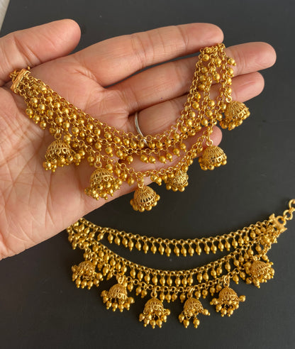 Matte finish jhumkka ear side chain dj-51119