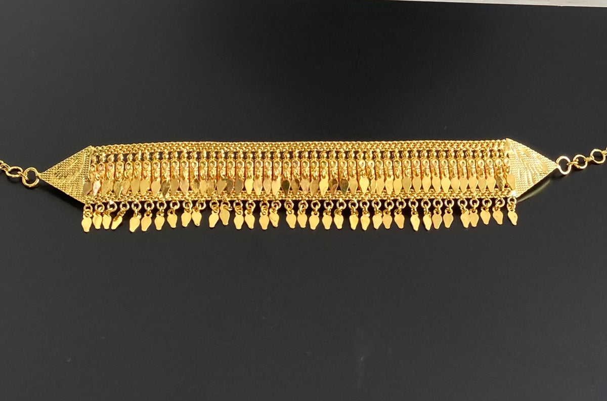 Gold tone kerala style elakka thali choker necklace dj-55023