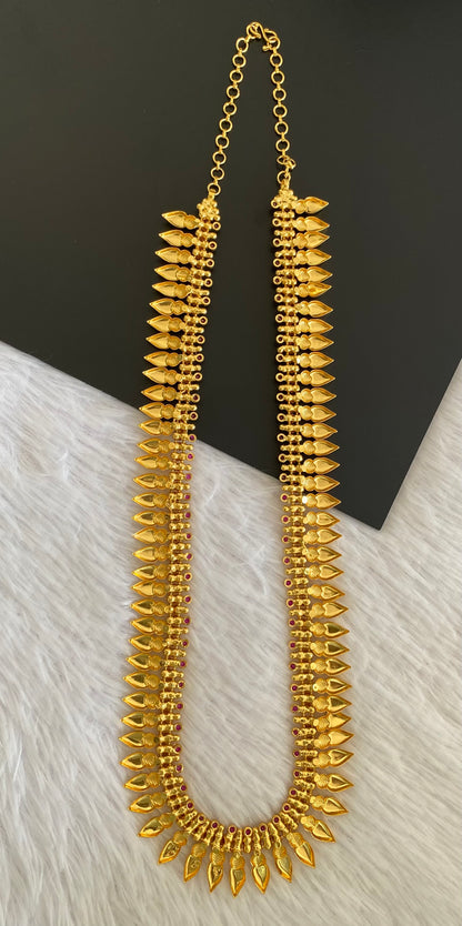 Gold tone pink stone kerala style heart haar dj-53171