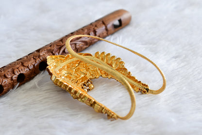 Antique gold tone cz pink-green jadau lakshmi peacock nakshi vanki/bajuband dj-51967