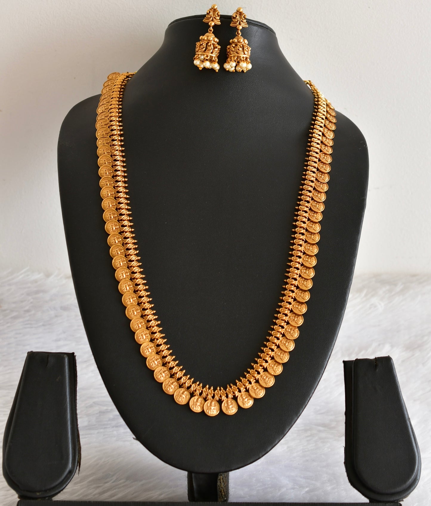 Matte finish lakshmi coin haar set dj-52436