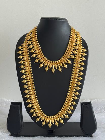 Matte Gold tone kerala style heart combo set dj-51647