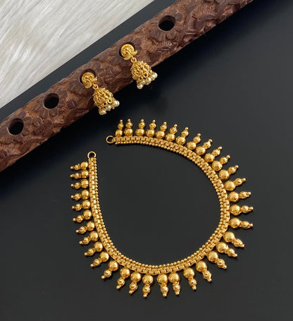 Gold tone necklace set dj-54083