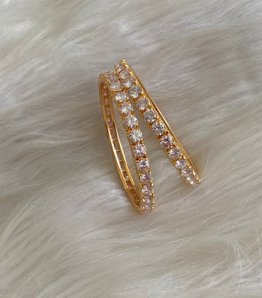 Gold tone diamond look bangles(2.10) Dj-54817