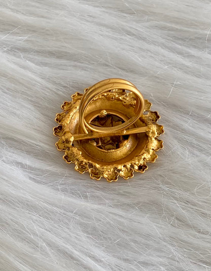 Matte finish flower krishna finger ring dj-54325