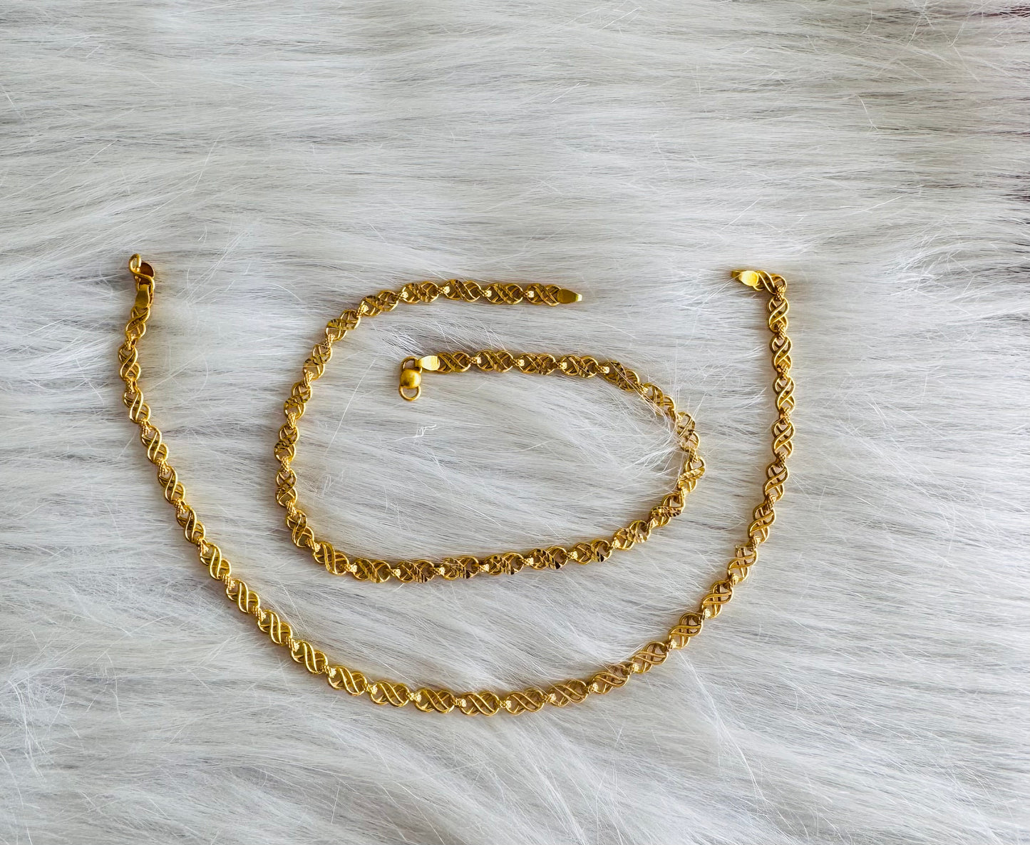 Matte Gold tone 10.5 inches anklets dj-51308