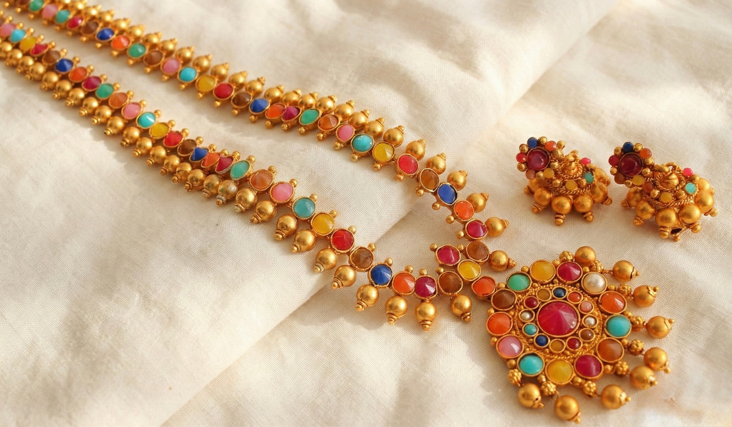 Matte finish multicolor flower haar set-dj17188