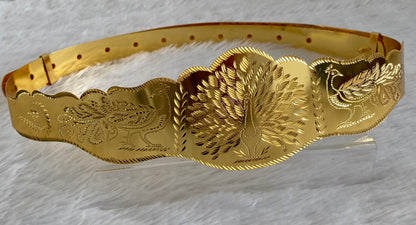 Gold tone peacock design adjustable waist belt dj-53467
