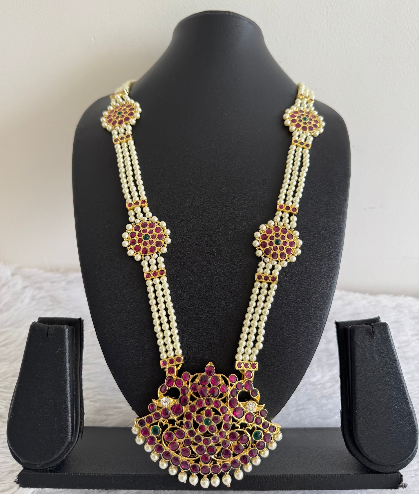 Gold tone precious kemp-green pearl peacock haar dj-44715