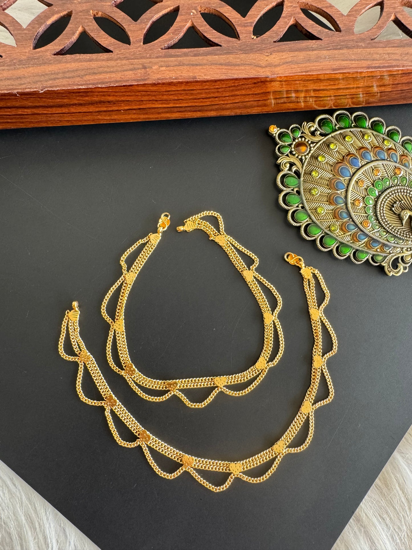 Gold tone 10.5 inches anklets dj-51306