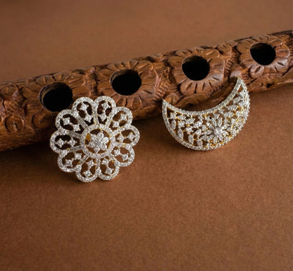 Two tone AD  flower sun moon hair jewel dj-52023
