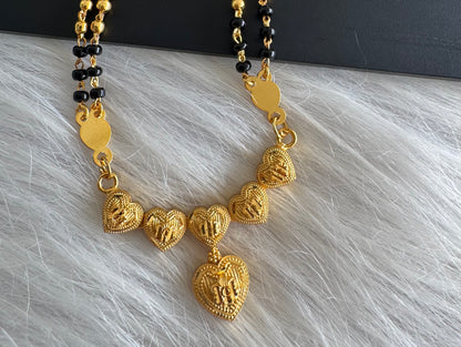 Gold tone 24 inches karimani chain with heart pendant dj-51270