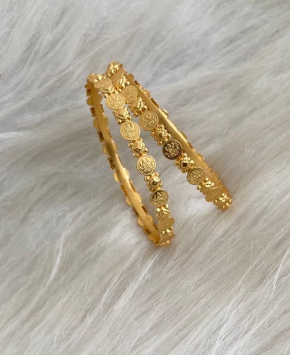 Gold tone lakshmi coin bangles(2.4) Dj-55177