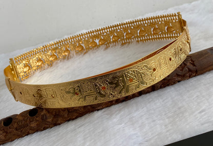 Antique gold tone peacock elephant waist band dj-53523
