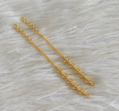 Gold tone white stone ear side chain dj-54890