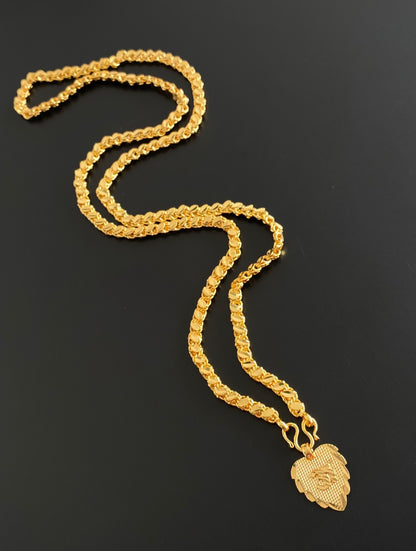 Gold tone 24 inches chain with om pendant dj-54382