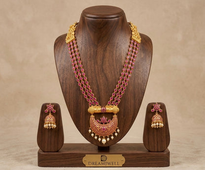 Matte finish ruby multi layer moon haar set dj-11497