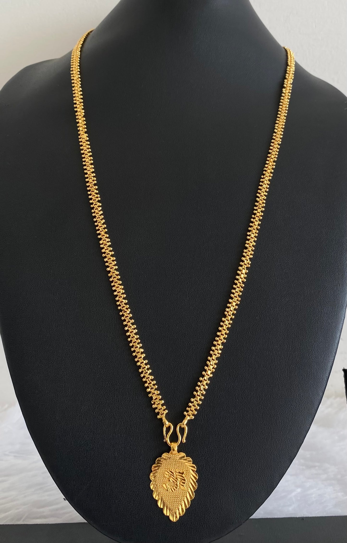 Gold tone 24 inches chain with om pendant dj-54379
