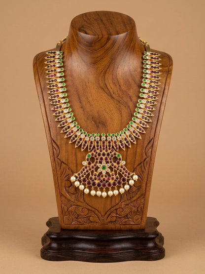 Gold tone precious kemp pearl peacock necklace dj-52002