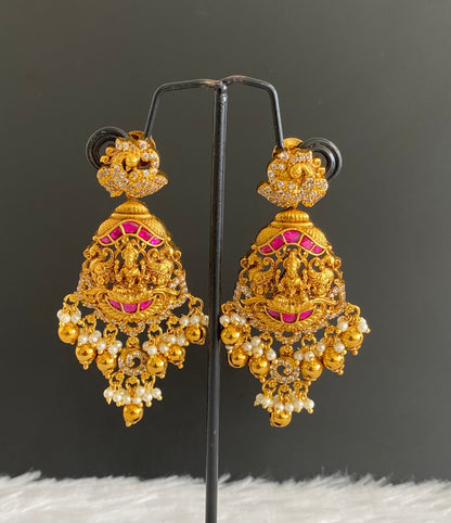 Matte finish Cz Jadau lakshmi bridal set with  dj-52898