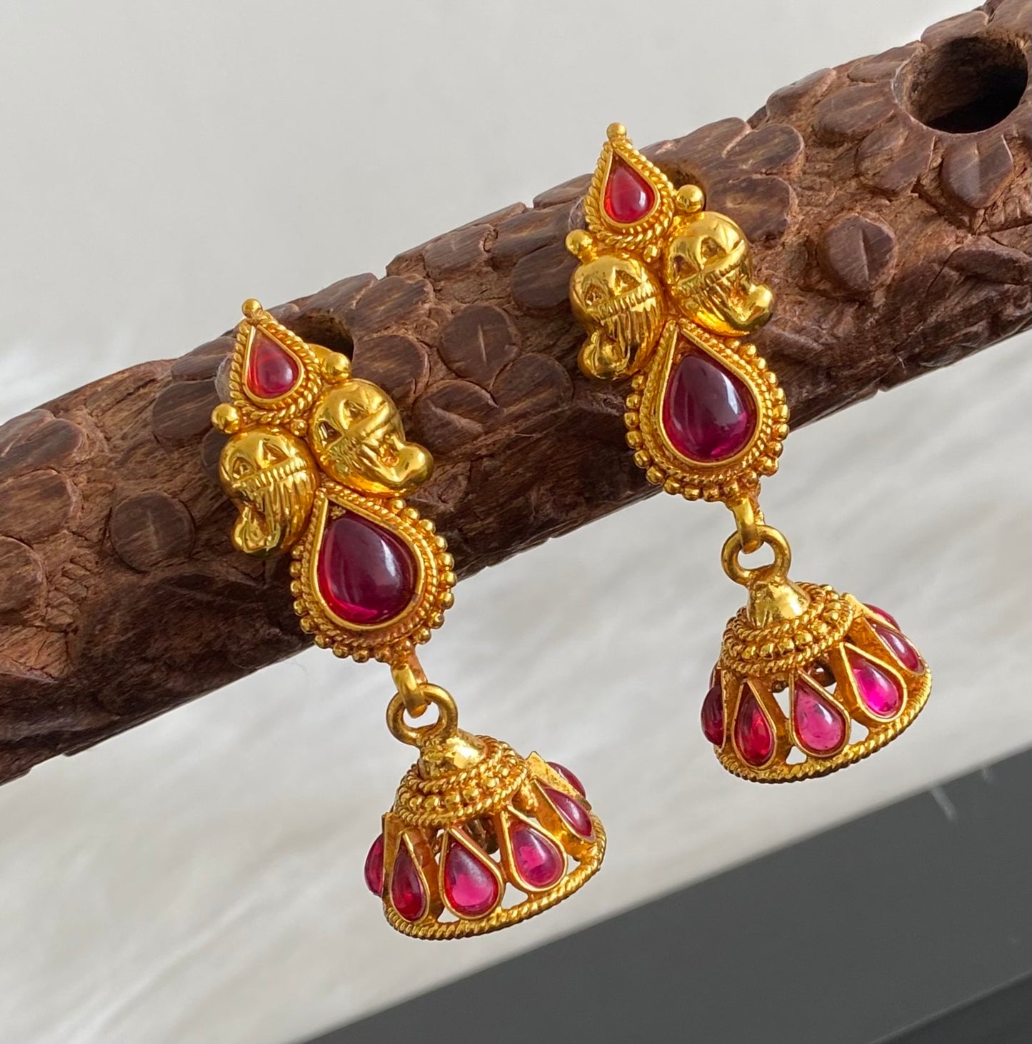 Matte finish kemp mango jhumkka dj-53690