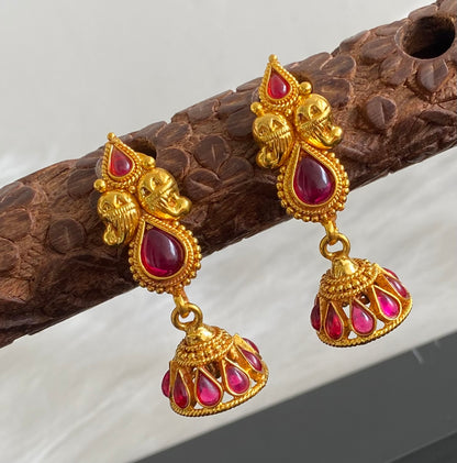 Matte finish kemp mango jhumkka dj-53690