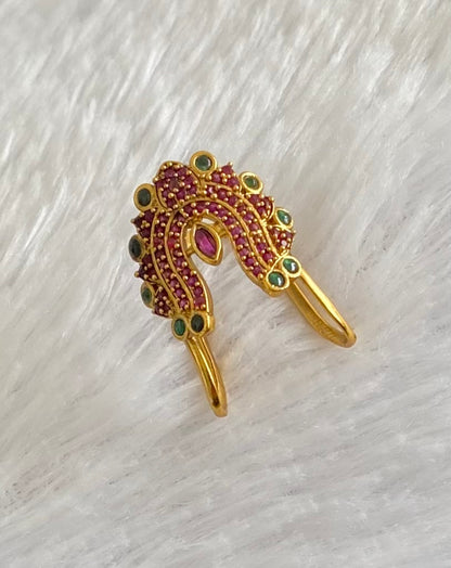 Matt finish kemp-green vanki style finger ring dj-53677