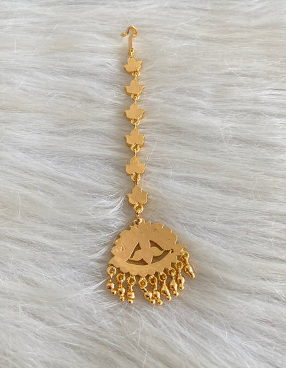 Gold tone AD white stone south Indian tikka dj-53859