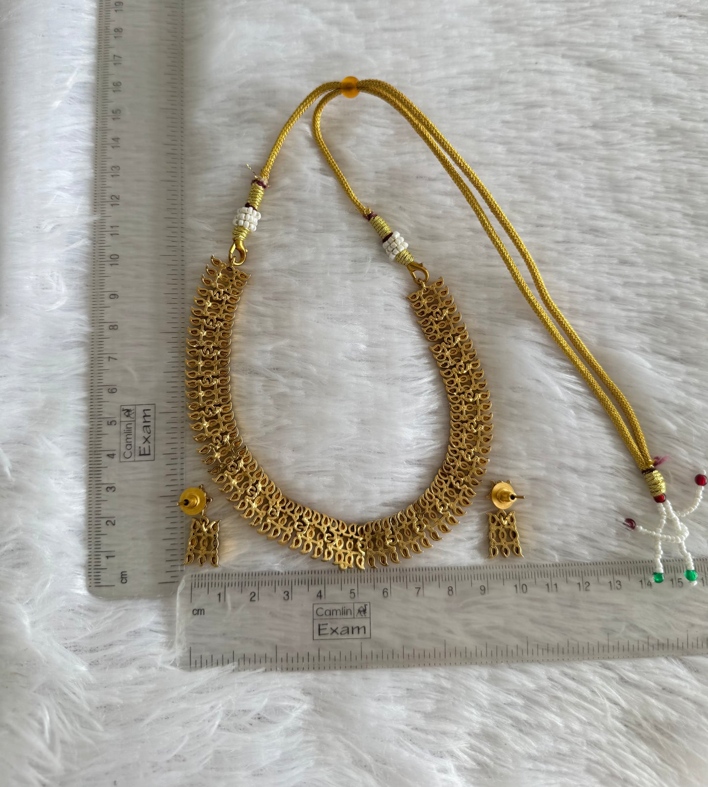 Antique gold tone mango necklace set dj-52135