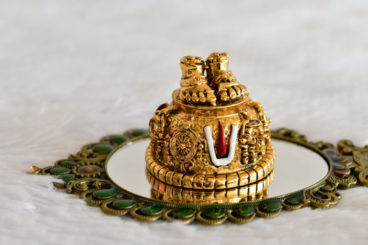 Antique gold tone thirumal padham dj-52327