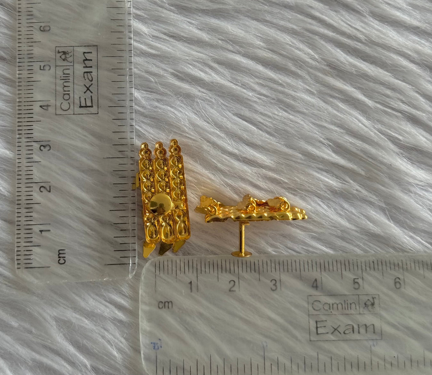 Gold tone kerala style elakka thali earrings dj-51101